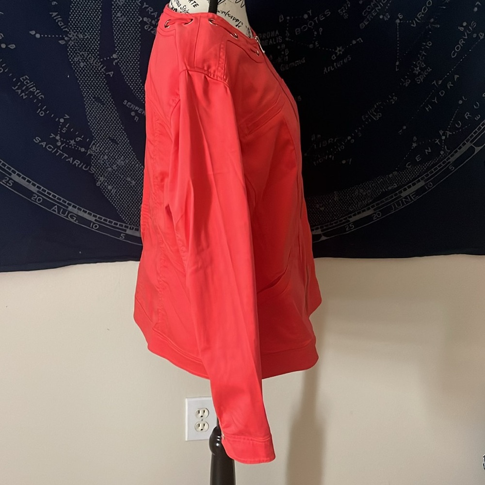 Chico’s Coral Zip Front Jacket Size 2 (M/L) - Picture 4 of 8